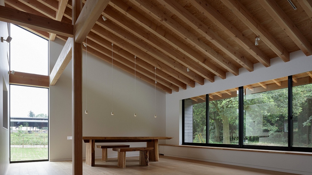 Дизайн интерьера дома с односкатной крышей